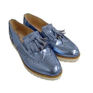 Metallic Blue Qupid Loafers 8.5 – Fringe Dandycore Slip Ons